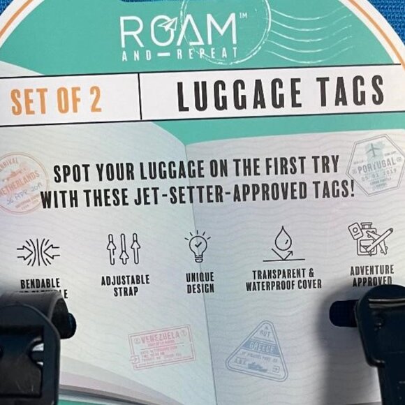 GINGKO FLOWERS SET OF 2 EASY TO SEE UNIQUE LUGGAGE / BAG TAGS TRAVEL / TRAVELING - Picture 6 of 10